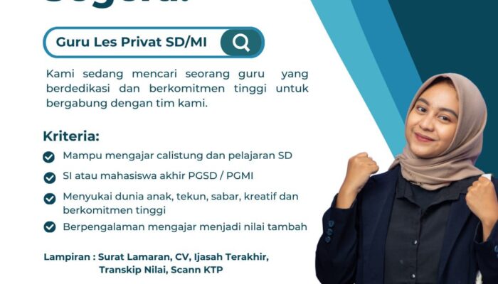 Lowongan Kerja Guru Les Privat SD/MI Bimbingan Belajar CEC Purwokerto