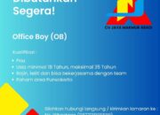 Lowongan Kerja Office Boy CV JAYA MAKMUR ABADI Purwokerto